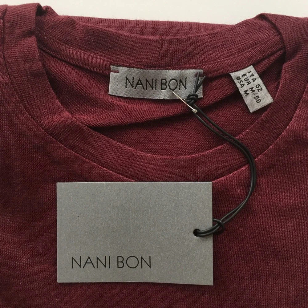 New Nani bon t-shirt m with pocket nwt short sleeves 100% ramie medium  pa0145 - Picture 3 of 5